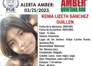 Activan alerta Amber por la desaparición de una menor en Carrillo Puerto