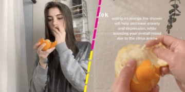Comer naranjas en la regadera, el nuevo trend de Tiktok