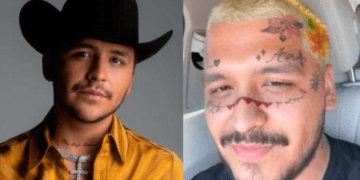 Los cambios en el rostro de Christian Nodal: tatuajes que desaparecen