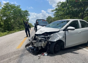 Carreterazo en la vía Leona Vicario-Valladolid Nuevo