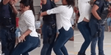 Madre de familia 'perrea' con payaso durante festejo… ¡Por una licuadora!