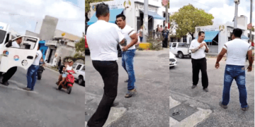 Choferes de Transporte Terrestre Estatal se agarran a golpes en Paraíso Maya