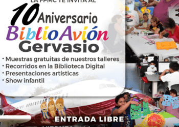 Celebra FPMC el décimo aniversario del BiblioAvión Gervasio