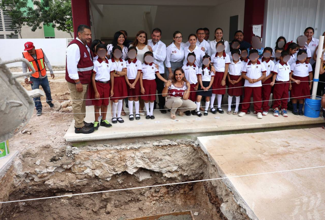 Dan banderazo de inicio a construcción de un domo ligero en primaria de Cancún