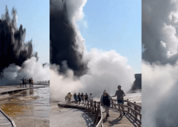 Explosión hidrotermal desata pánico entre turistas en Yellowstone