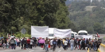 Bloqueo en la autopista México-Puebla