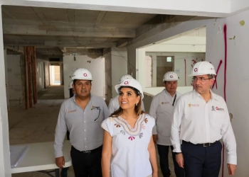 Mara Lezama supervisa el avance de la sala de Hemodinamia de Chetumal