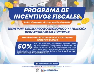 Solidaridad ofrece incentivos fiscales para impulsar la reactivación económica