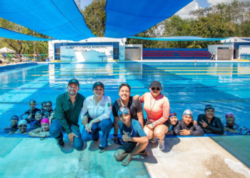 Rehabilitan alberca olímpica de la Unidad Deportiva Riviera Maya
