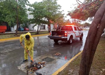 Activan operativo tormenta en Playa del Carmen ante lluvias por onda Tropical 33