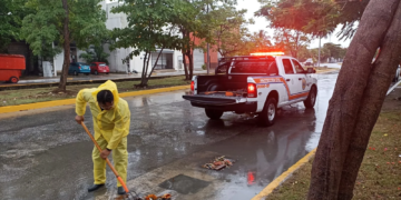 Activan operativo tormenta en Playa del Carmen ante lluvias por onda Tropical 33