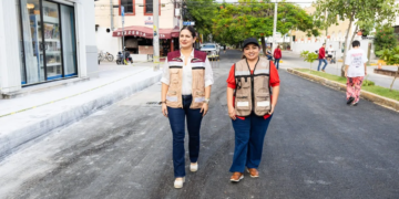 Supervisa Estefanía Mercado avance de la remodelación de la Avenida 10 Norte