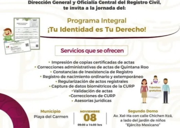 Playa del Carmen invita a la jornada gratuita "¡Tu Identidad es Tu Derecho!"