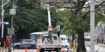 Servicios Públicos de Playa del Carmen atiende derrame de resina natural en la avenida 30