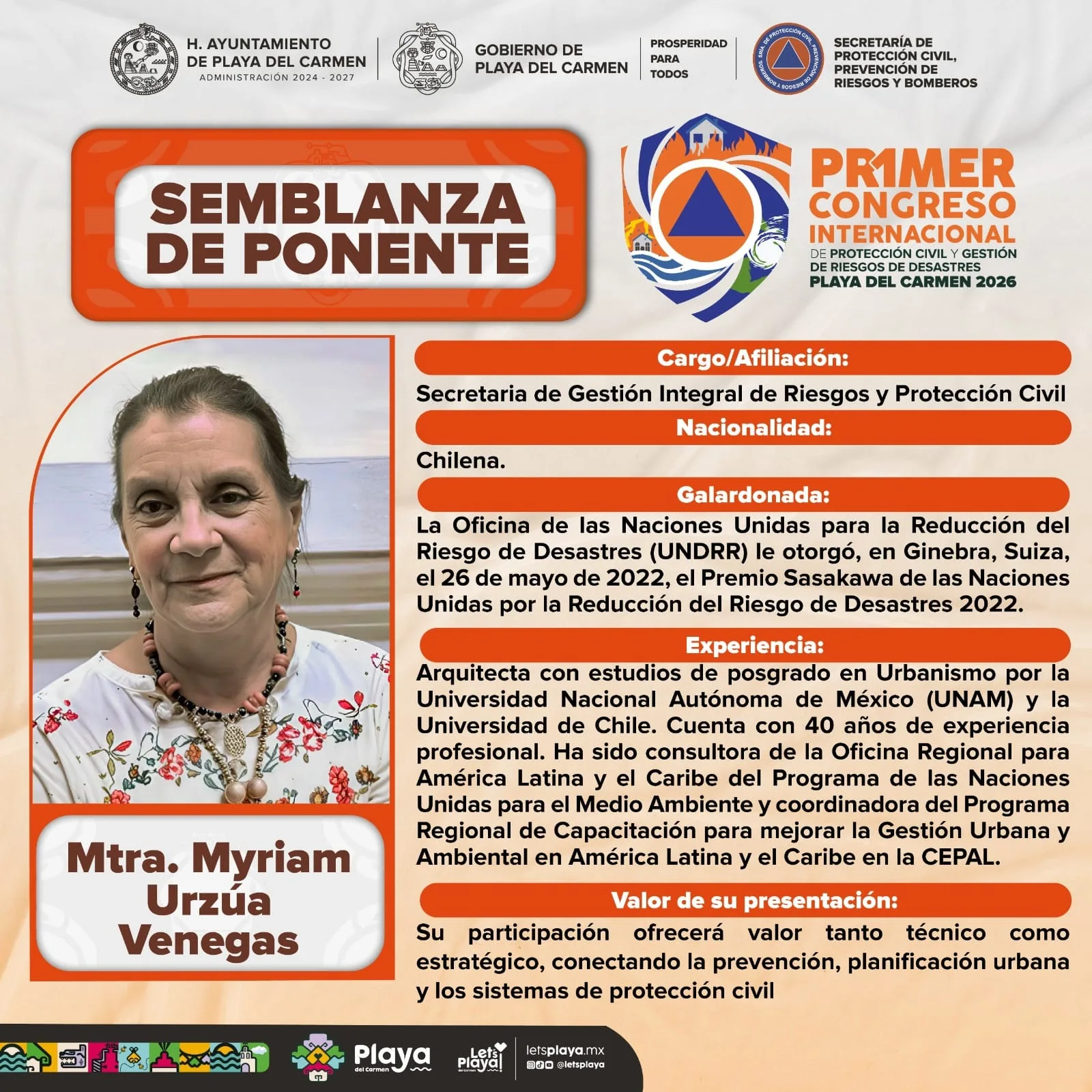 Playa del Carmen será sede del Primer Congreso Internacional de Protección Civil con 11 expertos globales