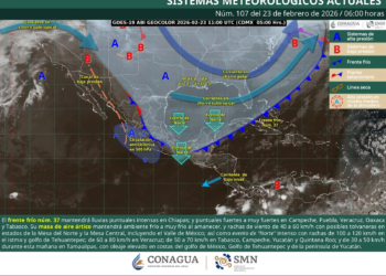 Cierran Puerto Juárez a la navegación por Frente Frío 37; rachas superan los 45 km/h