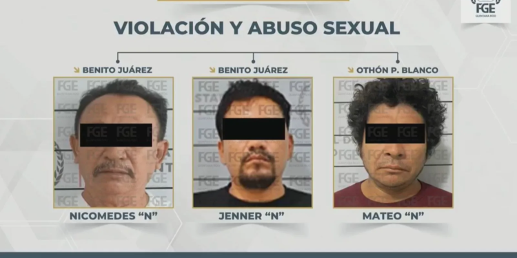 Caen tres hombres abuso sexual contra menores en Cancún y Chetumal