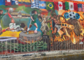 Un mural gigante que quiere hacer historia… y tiene al futbol como protagonista