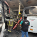 Voraz incendio consume autobuses en encierro Del Valle en Cancún